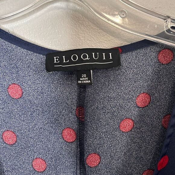 Eloquii Tulip Hem Wrap Polka Dot Dress - Picture 3 of 4